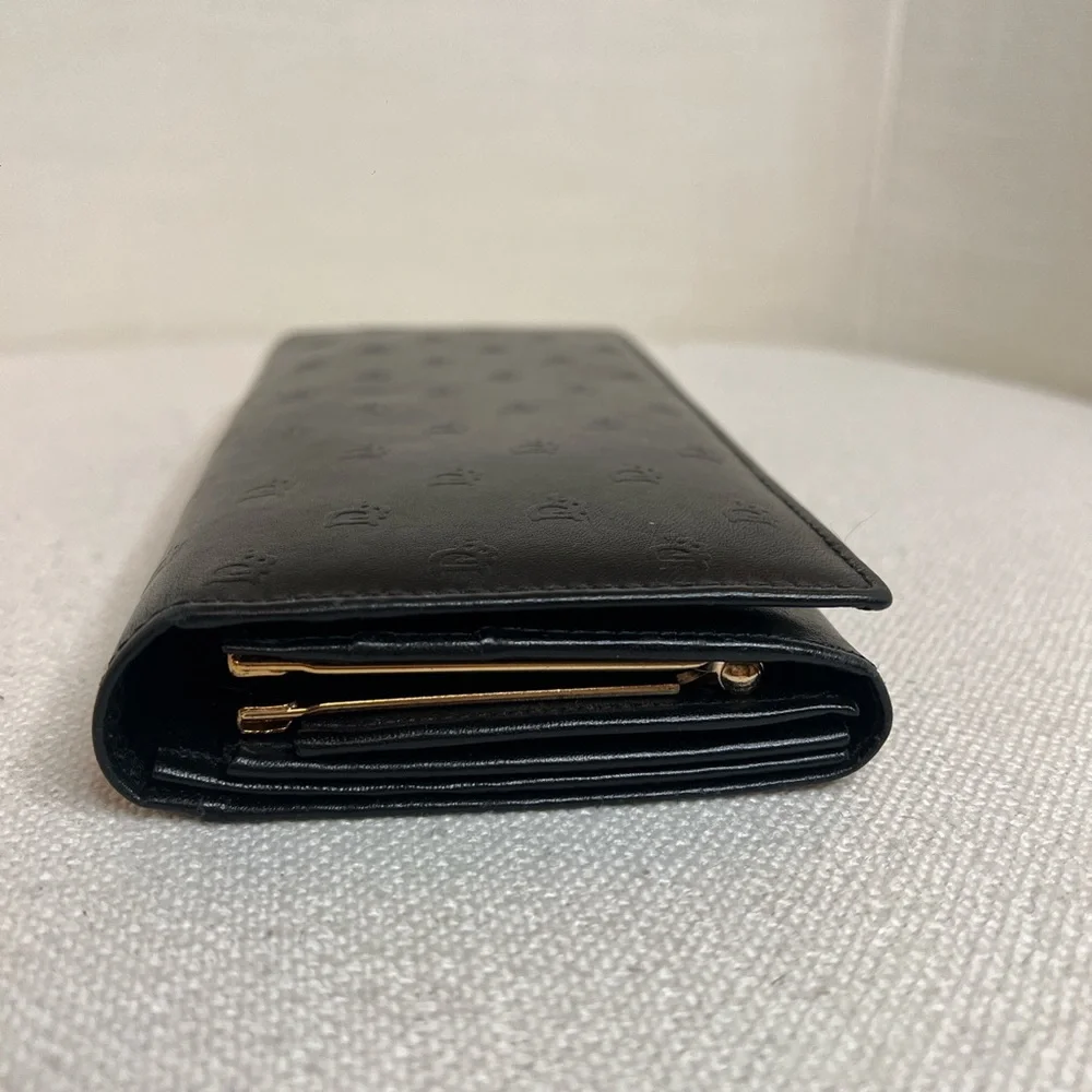 Black VINTAGE Dior Embossed Leather Wallet